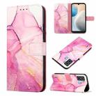 For Tecno Pop 6 PT003 Marble Pattern Flip Leather Phone Case(Pink Purple Gold) - 1