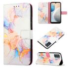 For Tecno Pop 6 PT003 Marble Pattern Flip Leather Phone Case(Marble White) - 1