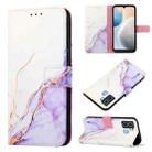 For Tecno Pop 6 PT003 Marble Pattern Flip Leather Phone Case(White Purple) - 1