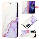 For Tecno Pova 3 LE7 PT003 Marble Pattern Flip Leather Phone Case(White Purple) - 1