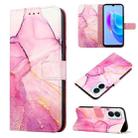 For Tecno Spark 9 Pro / Spark 9T PT003 Marble Pattern Flip Leather Phone Case(Pink Purple Gold) - 1