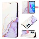 For Tecno Spark 9 Pro / Spark 9T PT003 Marble Pattern Flip Leather Phone Case(White Purple) - 1