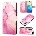 For vivo Y02s PT003 Marble Pattern Flip Leather Phone Case(Pink Purple Gold) - 1