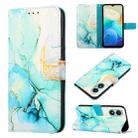 For vivo Y02s PT003 Marble Pattern Flip Leather Phone Case(Green) - 1