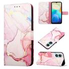 For vivo Y02s PT003 Marble Pattern Flip Leather Phone Case(Rose Gold) - 1