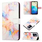 For vivo Y77 5G PT003 Marble Pattern Flip Leather Phone Case(Marble White) - 1