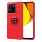 For vivo Y35 / Y22S Metal Ring Holder TPU Phone Case(Red) - 1