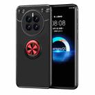 For Huawei Mate 50 Metal Ring Holder TPU Phone Case(Black+Red) - 1