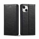 For iPhone 13 LC.IMEEKE RFID Anti-theft Leather Phone Case(Black) - 1
