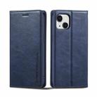 For iPhone 13 LC.IMEEKE RFID Anti-theft Leather Phone Case(Blue) - 1