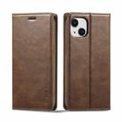 For iPhone 13 LC.IMEEKE RFID Anti-theft Leather Phone Case(Brown) - 1