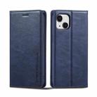 For iPhone 13 Mini LC.IMEEKE RFID Anti-theft Leather Phone Case(Blue) - 1