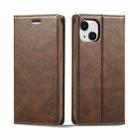 For iPhone 13 Mini LC.IMEEKE RFID Anti-theft Leather Phone Case(Brown) - 1