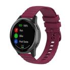 For Samsung Galaxy Watch4 / Watch5 / Watch5 Pro Wave Pockmark Texture Silicone Watch Band(Wine Red) - 1