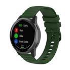 For Samsung Galaxy Watch4 / Watch5 / Watch5 Pro Wave Pockmark Texture Silicone Watch Band(Army Green) - 1