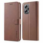 For Xiaomi Poco M5 LC.IMEEKE Calf Texture Leather Phone Case(Coffee) - 1