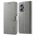 For Xiaomi Poco M4 5G LC.IMEEKE Calf Texture Leather Phone Case(Grey) - 1