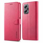 For Xiaomi Redmi Note 11E 5G LC.IMEEKE Calf Texture Leather Phone Case(Red) - 1