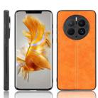 For Huawei Mate 50 Pro Sewing Cow Pattern Skin PC + PU + TPU Case(Orange) - 1