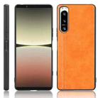 For Sony Xperia 5 IV Sewing Cow Pattern Skin PC + PU + TPU Case(Orange) - 1