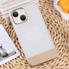 For iPhone 14 Plus TPU + Electroplated PC Phone Case(White) - 1