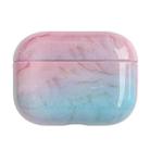 For AirPods Pro 2 Marble Pattern Wireless Earphone Protective Case(Pink Blue) - 1