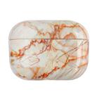 For AirPods Pro 2 Marble Pattern Wireless Earphone Protective Case(White Red) - 1