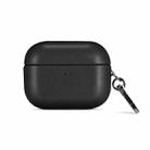 For Apple AirPods 3 PU Leather Wireless Bluetooth Earphone Protective Case(Black) - 1