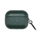 For Apple AirPods 3 PU Leather Wireless Bluetooth Earphone Protective Case(Dark Green) - 1