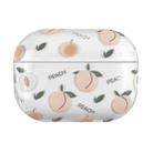 For AirPods Pro 2 Bronzing Fruit Pattern PC Earphone Hard Protective Case(Peach) - 1