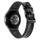 For Samsung Galaxy Watch4 / 5 / 5 Pro Silicone Pasted Leather Watch Band(Black+Black) - 1