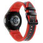 For Samsung Galaxy Watch4 / 5 / 5 Pro Silicone Pasted Leather Watch Band(Red+Black) - 1