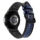 For Samsung Galaxy Watch4 / 5 / 5 Pro Silicone Pasted Leather Watch Band(Black+Blue) - 1