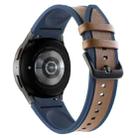 For Samsung Galaxy Watch4 / 5 / 5 Pro Silicone Pasted Leather Watch Band(Blue+Brown) - 1