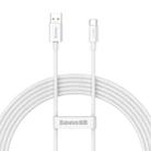 Baseus 2m USB to USB-C / Type-C 65W Flash Charging Data Cable(White) - 1