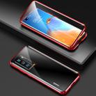 For Huawei P40 Pro Shockproof Double-sided Tempered Glass Magnetic Attraction Case with Camera Lens Protector Cover(Red) - 1