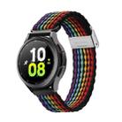 For Samsung Watch DUX DUCIS 20mm Braided Nylon Elastic Watch Band(Dark Stripes) - 1