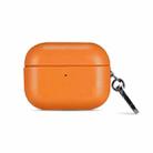 For Apple AirPods Pro 2 PU Leather Wireless Bluetooth Earphone Protective Case(Golden Brown) - 1