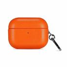 For Apple AirPods Pro 2 PU Leather Wireless Bluetooth Earphone Protective Case(Orange) - 1
