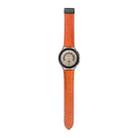 For Samsung Galaxy Watch5 40mm / 44mm Litchi Genuine Leather Watch Band Black Buckle(Orange) - 1