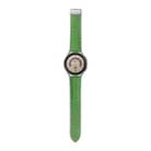 For Samsung Galaxy Watch5 40mm / 44mm Litchi Genuine Leather Watch Band Silver Buckle(Green) - 1