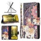 For vivo Y35/Y22 Colored Drawing Pattern Zipper Phone Leather Case(Flower Elephants) - 1