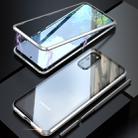 For Galaxy S20 Shockproof Single-sided Tempered Glass Magnetic Attraction Case with Black Camera Lens Protector Cover(Silver) - 1