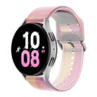 For Samsung Huawei Watch 20mm Universal Frosted Translucent Silicone Watch Band(Pink Rainbow) - 1