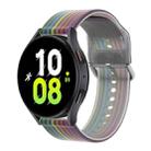 For Samsung Huawei Watch 20mm Universal Frosted Translucent Silicone Watch Band(Black Rainbow) - 1