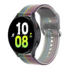 For Samsung Huawei Watch 22mm Universal Frosted Translucent Silicone Watch Band(Black Rainbow) - 1