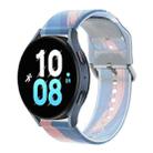 For Samsung Huawei Watch 22mm Universal Frosted Translucent Silicone Watch Band(Blue Pink) - 1