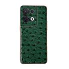 For OPPO Reno8 Genuine Leather Ostrich Texture Nano Plating Phone Case(Green) - 1