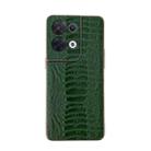 For OPPO Reno8 Genuine Leather Weilai Series Nano Plating Phone Case(Green) - 1
