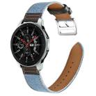 22mm Denim Leather Watch Band(Black B) - 1